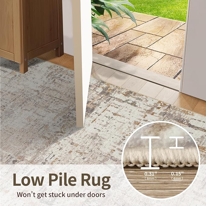 5x7 Area Rugs for Bedroom Living Room, Non-Slip Washable Modern Neutral - Image 6