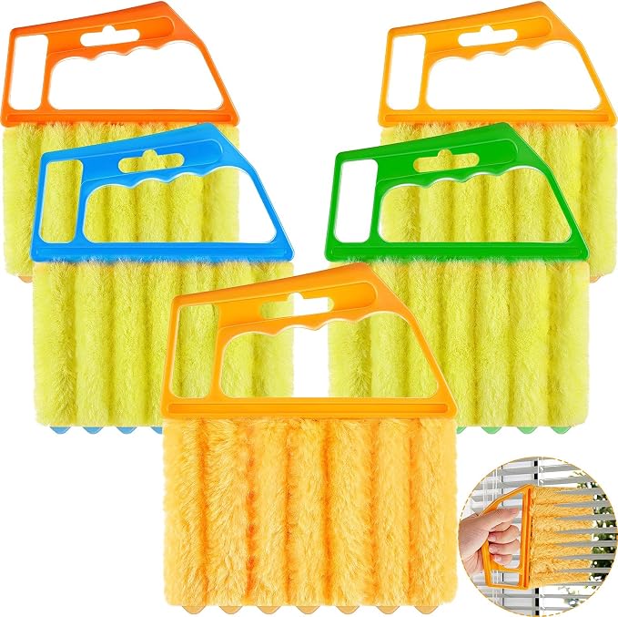 Geiserailie 5 Pieces Blind Cleaner Duster Tool 7 Finger Dusting Cleaner by Geiserailie