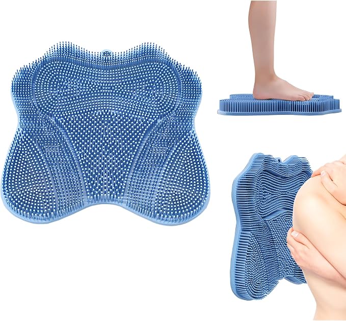 Show Foot Scrubber Mat & Silicone Back Scrubber by MERLEU