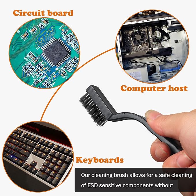 10PCS Anti Static ESD Cleaning Brush Kit, Keyboard PCB Motherboards Circuit - Image 5