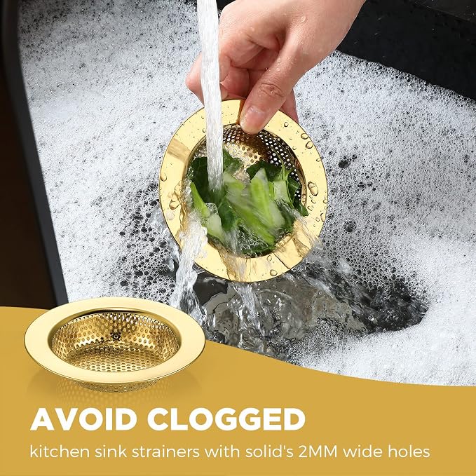 Mudder 3 Pcs Kitchen Sink Drain Strainer and Stopper Stainless Steel Garbage - Image 5