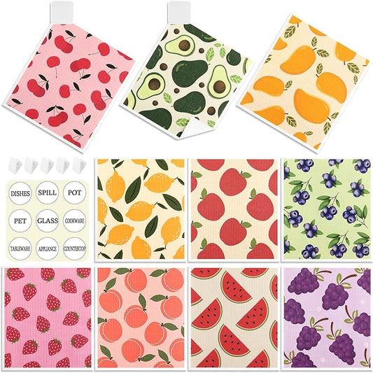 10 Pack Swedish Dishcloths for Kitchen- Reusable Paper Towels Washable Swedish by Lucomb