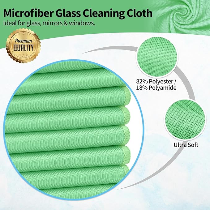 HOMERHYME Microfiber Cleaning Cloth, 6 Pack Glasses Cleaning Cloth, Streak Free - Image 2