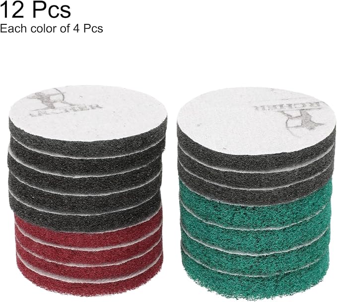 HARFINGTON 4pcs Scrubber Scouring Pads 180 400 800 1200 Grits 4 Inch Drill - Image 3