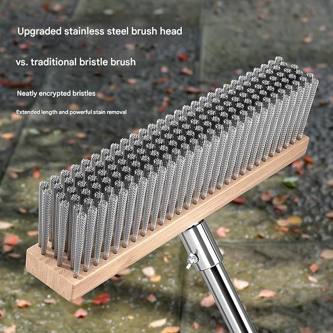 Stainless Steel Scrub Brush for Strong on Patio Driveway and Bathroom Hard - Image 9