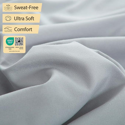Air Mattress Sheet Set Full Size,6 Piece Deep Pocket Bed Sheet Set for 16-24 Inch Air Bed,Easy Inflate Access,Perfect for Guest Room, RV, Camping,Gray