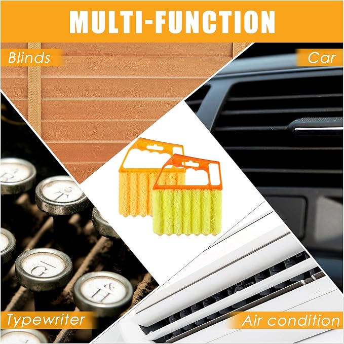 Geiserailie 2 Pcs Window Venetian Blind Cleaner Duster Tool Washable 7 Fingers - Image 3