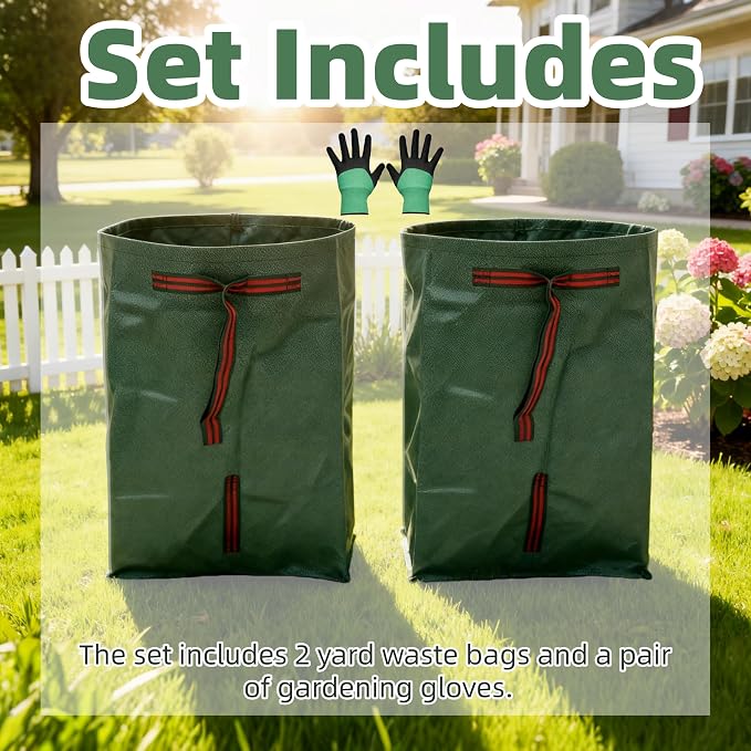 2-Pack 72-Gallon Reusable Yard Waste Bags - Image 3