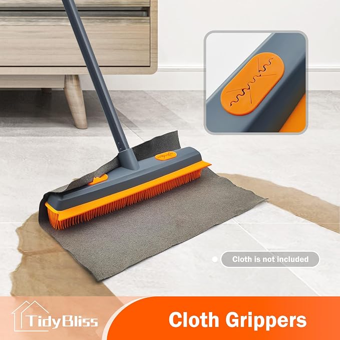 Pet Hair Removal Broom, 57.5 inches Rubber Brush Carpet Rake - Image 4