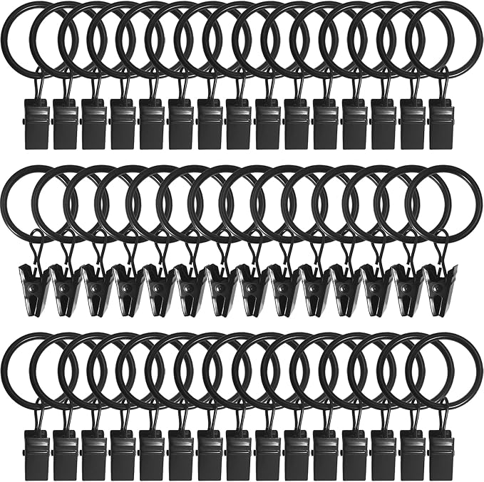 44 Pack Metal Curtain Rings by AMZSEVEN