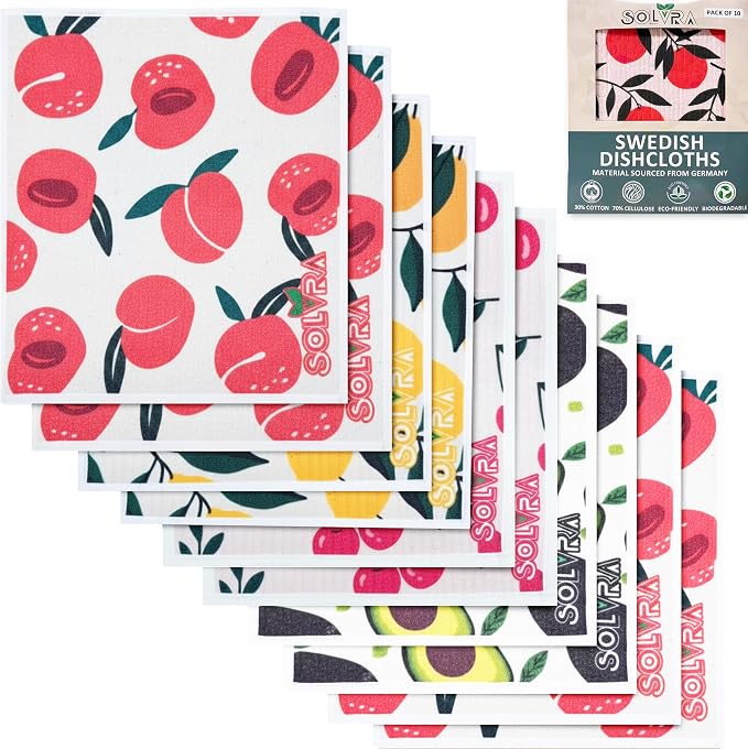 10 PCS Fruit Print Swedish Dishcloths - Image 9