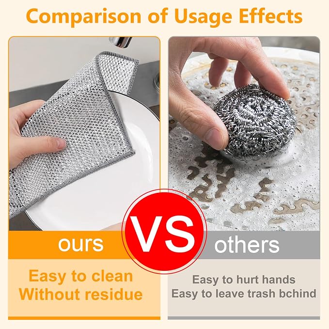 15PCS Multipurpose Wire Dishwashing Rag, Non Scratch Wire Dishcloth, Reusable - Image 4