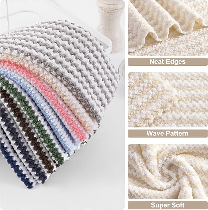 Homaxy 24 Pack Kitchen Dish Cloths, Ultra Soft and Absorbent Dish Towels - Image 2