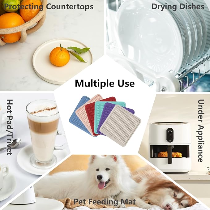 ZLR Silicone Dish Drying Mat for Kitchen Counter, Eco-Friendly Fast Dry Dish Mat - Image 5