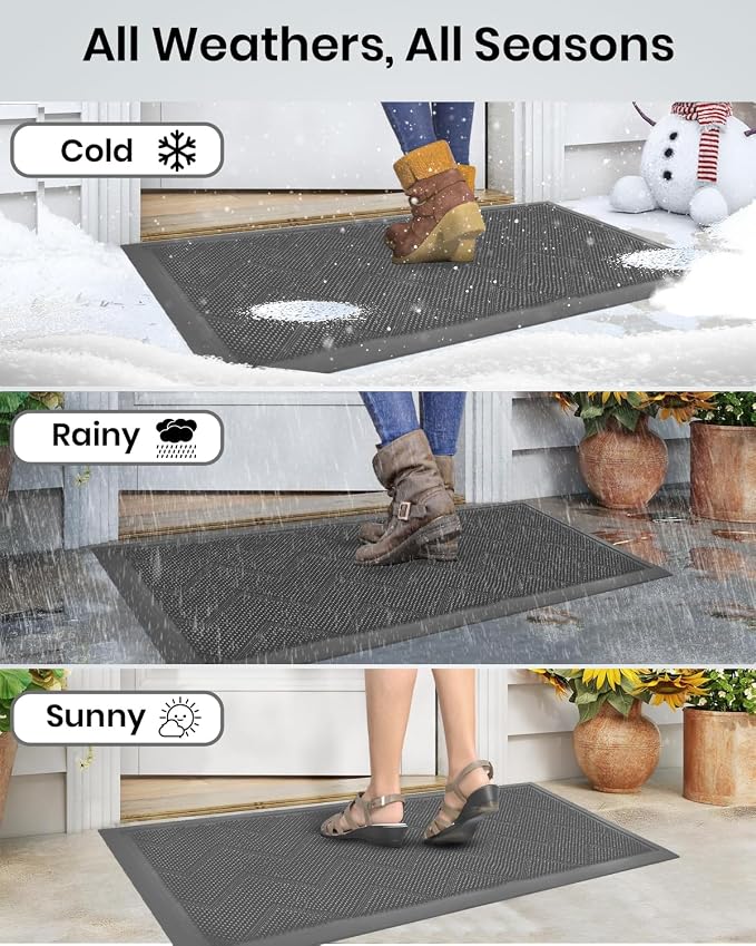 HAMARA Front Door Mat for Outside Entrance 35.5"x17" – Anti-Slip Dirt-Trapping - Image 6