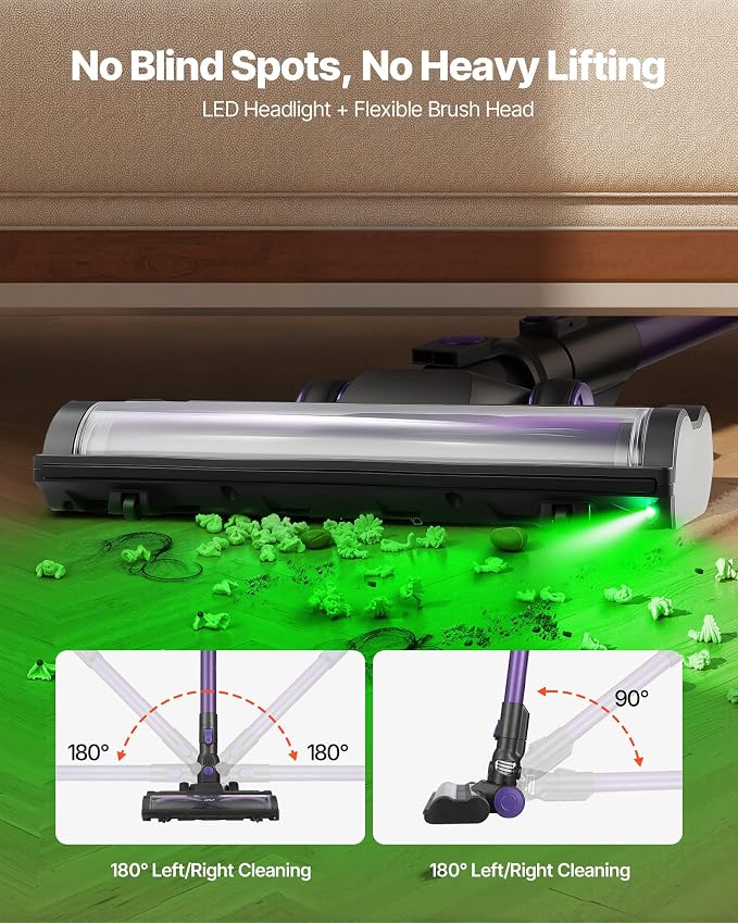 VEVOR Cordless Vacuum Cleaner, 25KPA Max Powerful Suction, Rechargeable - Image 6