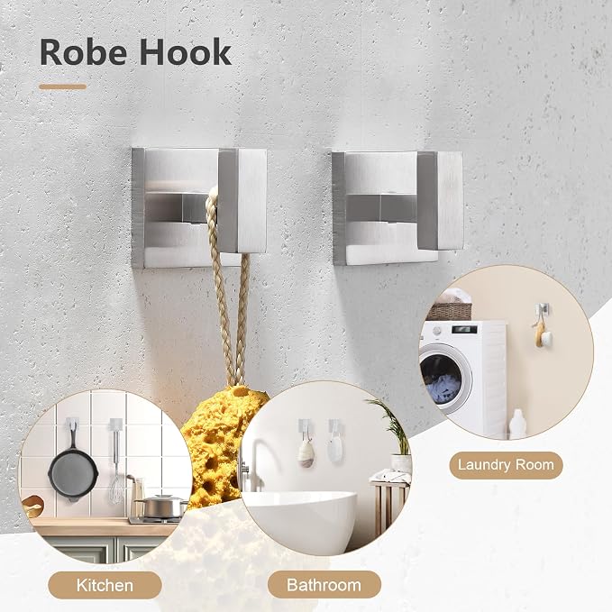 TQKAG 5-Pieces Brushed Nickel Bathroom Hardware Accessories Set 23.6" SUS304 - Image 4