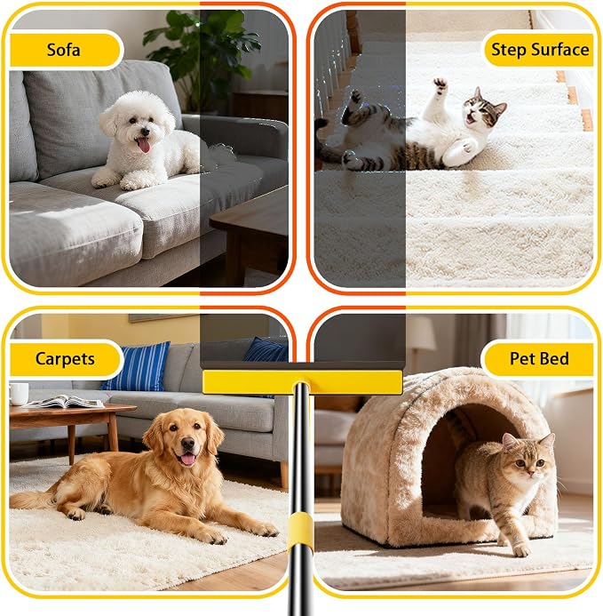 Rubber Broom for Pet Hair Removal, Carpet rake - Image 6
