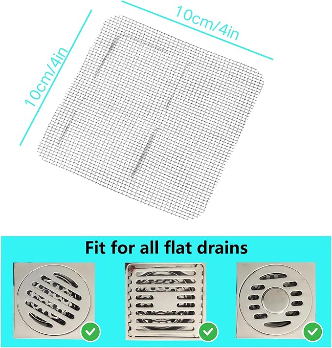 20 Pcs Disposable Shower Drain Hair Catcher Mesh Stickers, Bathroom Drain Trap - Image 2