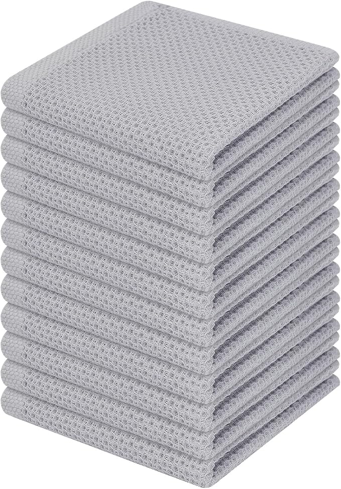 Homaxy 100% Cotton Waffle Weave Kitchen Dish Cloths, Ultra Soft Absorbent Quick by Homaxy