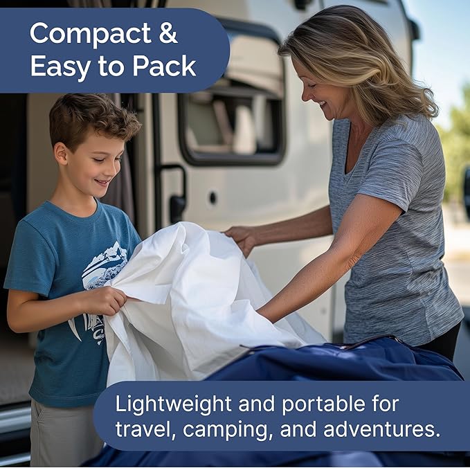 Cot Sheet Set 25” x 75” – Easy-Fit Cot Size Mattress Sheets – Ideal for Narrow Twin, Camper Bunk, RVs, Twin Bunks, Day Care and Camping Cots - Cot Size Fitted Sheet fits 6” to 10” Mattresses – White