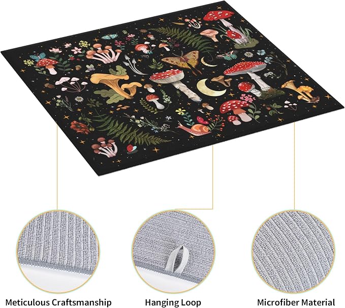 Mushroom Dish Drying Mat for Kitchen Counter Moth Gothic Witchy Dish Drainer - Image 5