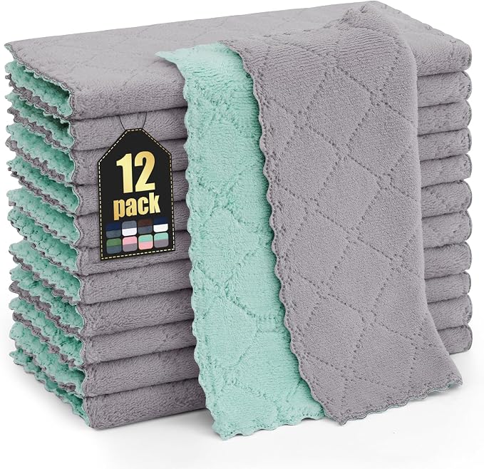 Homaxy 12 Pack Kitchen Cloths Dish Towels, Super Soft and Absorbent Dish Cloths by Homaxy