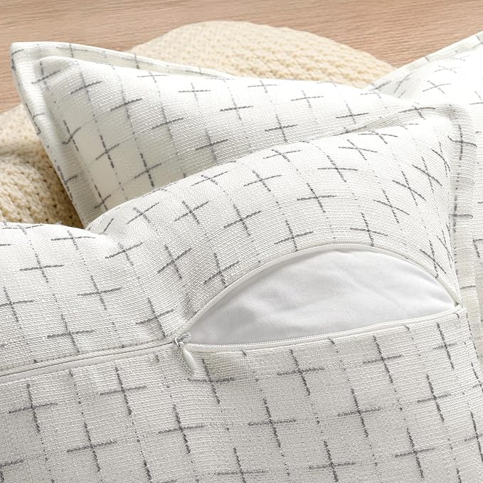 ZWJD Pillow Covers 22x22 Set of 2 Soft Polyester Textured Pillow Covers - Image 3