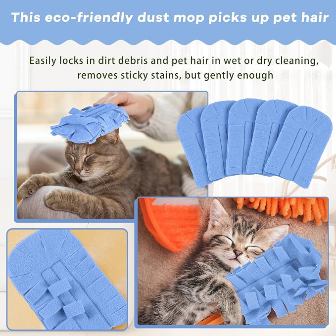 Zubebe 12 Pcs Duster Refill Reusable Fleece Duster Refills Feather Flat Dusters - Image 4