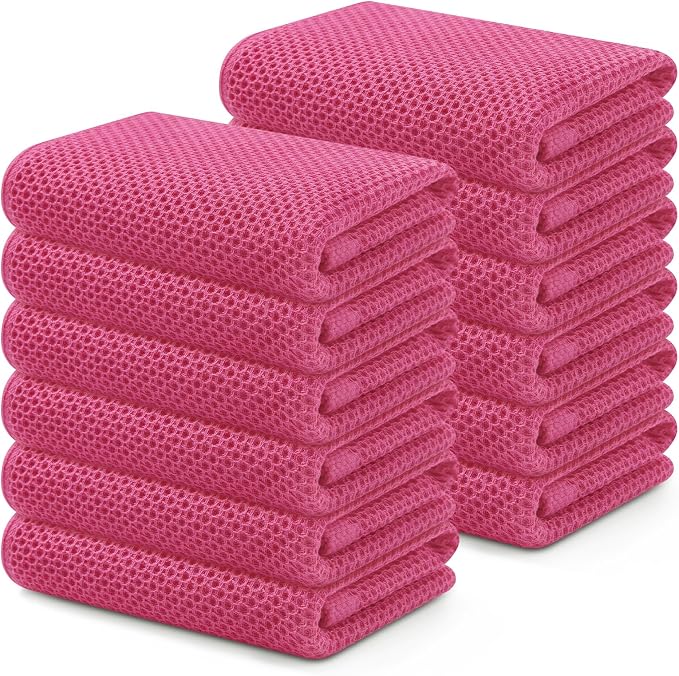 Kitinjoy 100% Cotton Waffle Weave Kitchen Hand Towels by Kitinjoy