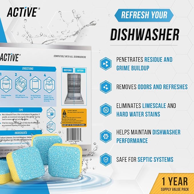 Washing Machine Dishwasher & Disposal Cleaning Tablets - Image 3