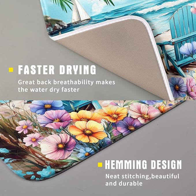 Spring Summer Sea Chair Dish Drying Mat - Image 3