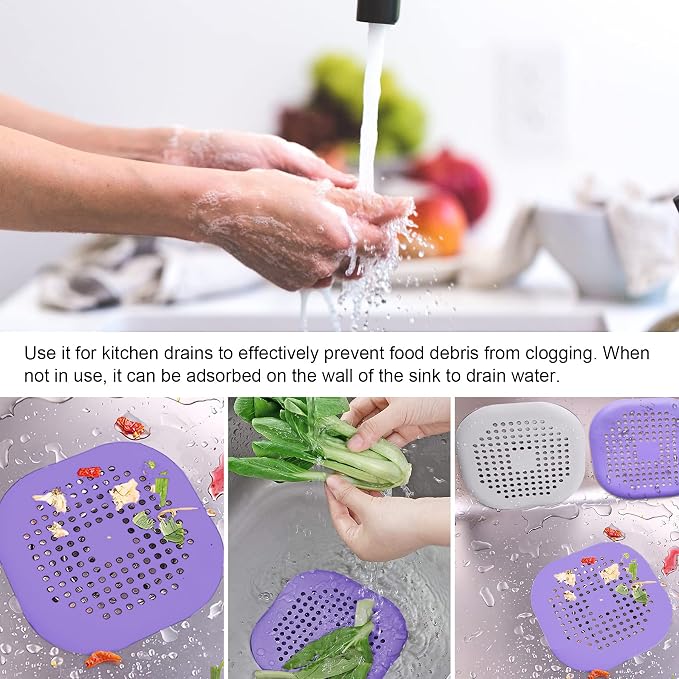 2 Pieces Shower Drain Hair Catcher Bathtub Stopper Home Drain Protectors Drain - Image 6