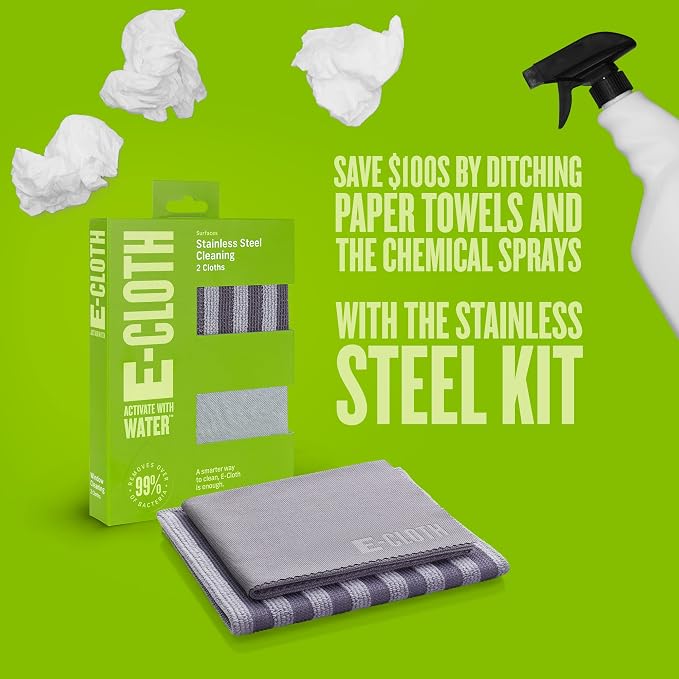 E-Cloth Stainless Steel Microfiber Cleaning Cloth Kit - Image 8