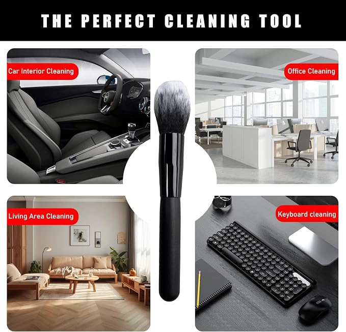 2PCS Car Interior Dust Brush, Soft Scratch Free Auto Detailing Brushes - Image 6