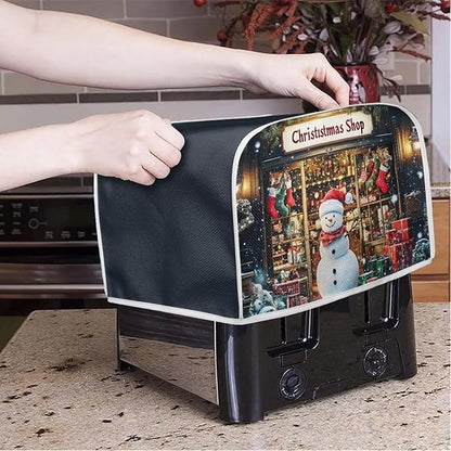 ZFRXIGN Christmas Snowman Toaster Cover 4 Slice Wide Slot Small Appliance Covers Washable Kitchen Decor Accessories Toaster Oven Cover Christmas Home Decorations Toaster Cover