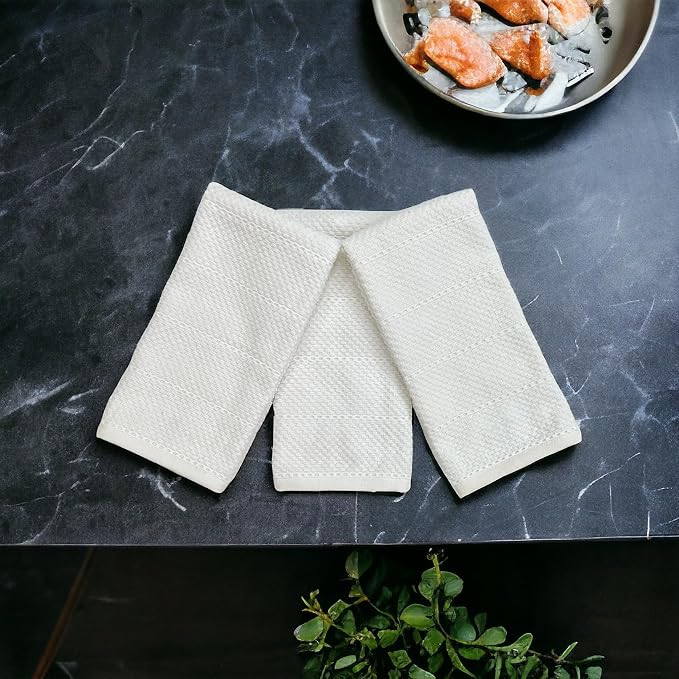 Serafina Home White Kitchen Hand Dish Towels: 100% Cotton Cloth Soft Cleaning - Image 9