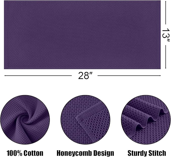 Kitinjoy 100% Cotton Waffle Weave Kitchen Hand Towels - Image 5