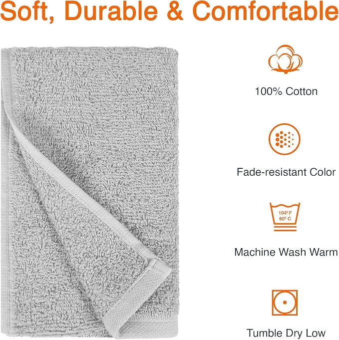 Amazon Basics Soft and Thick Cotton Hand Towels - Image 2