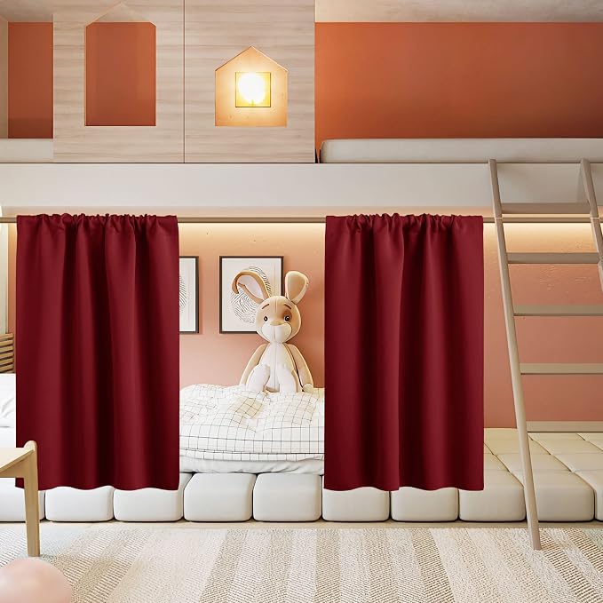 RYB HOME Short Curtains for Living Room Blackout Portable Blinds Shades for by RYBHOME
