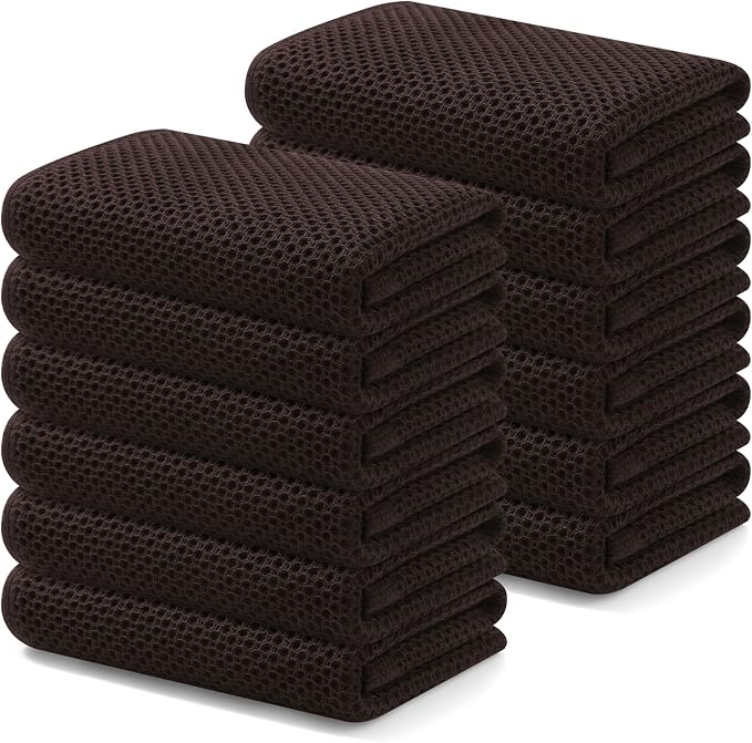 Kitinjoy 100% Cotton Waffle Weave Kitchen Hand Towels by Kitinjoy
