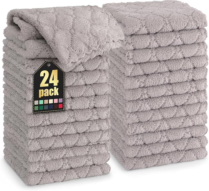 Homaxy 24 Pack Kitchen Dish Cloths, Super Soft and Absorbent Coral Velvet Dish by Homaxy