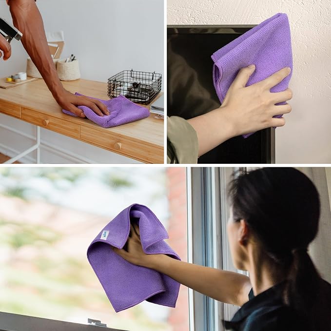 MR.SIGA Microfiber Cleaning Cloths, All-Purpose Microfiber Towels, Streak Free - Image 3