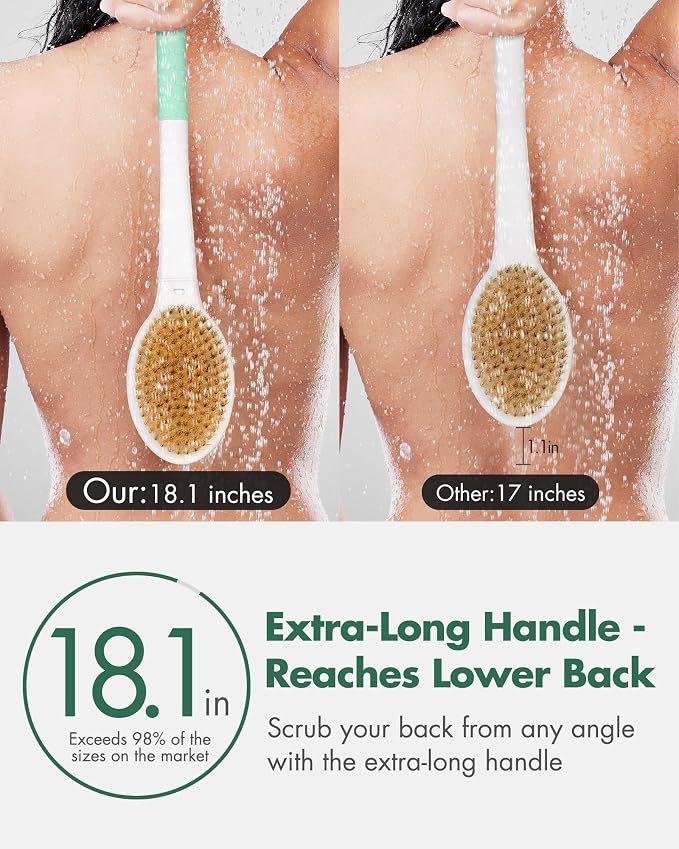 Back Scrubber Body Shower Brush: Anti Slip Long Handle Bath Brush - Image 2