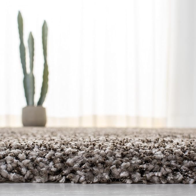 SAFAVIEH Milan Shag Collection Area Rug - 10' x 14', Grey, Solid Design, Non-Shedding & Easy Care, 2-inch Thick Ideal for High Traffic Areas in Living Room, Bedroom (SG180-8080)