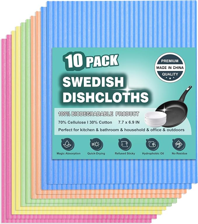 METUUTER 10 Packs Swedish Dishcloths by METUUTER