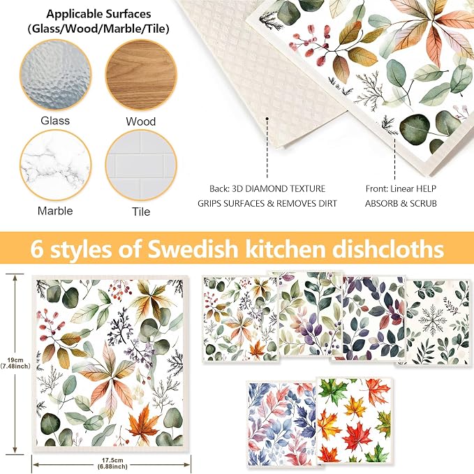 6 Pack Swedish Dishcloths for Kitchen - Image 3