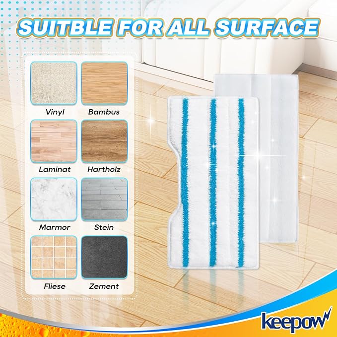 KEEPOW Reusable Mop Replacement Pads, Mop Pads Refills Compatible - Image 5