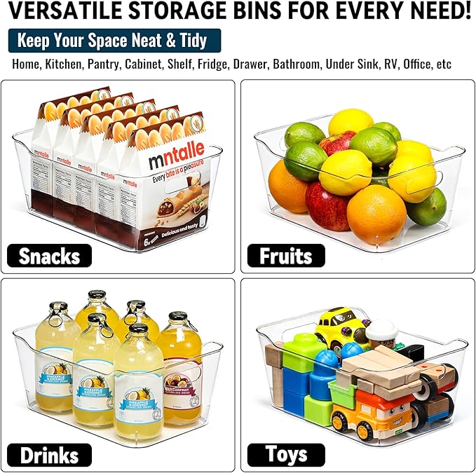 12 PACK Multi-Use Clear Plastic Storage Bins - Image 6