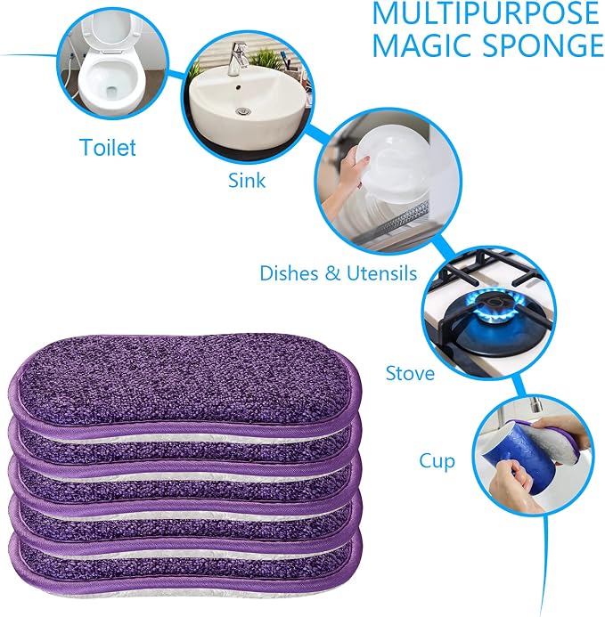 Kitchen Dish Sponge Scrubber Non Scratch, Dishcloth No Odor Reusable Washable - Image 5